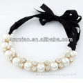 fashion jewelry pearl beaded statement crochet necklace